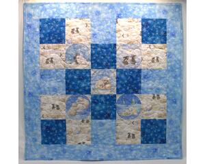 Blue Winter Pals baby quilt